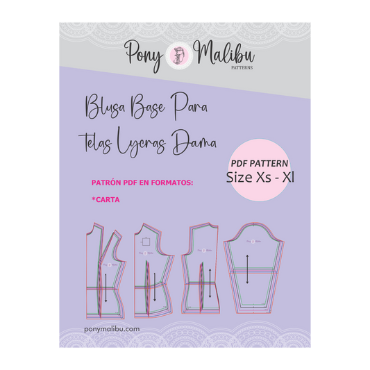 Patrones De Blusa Básica para telas Elásticas o Lycras