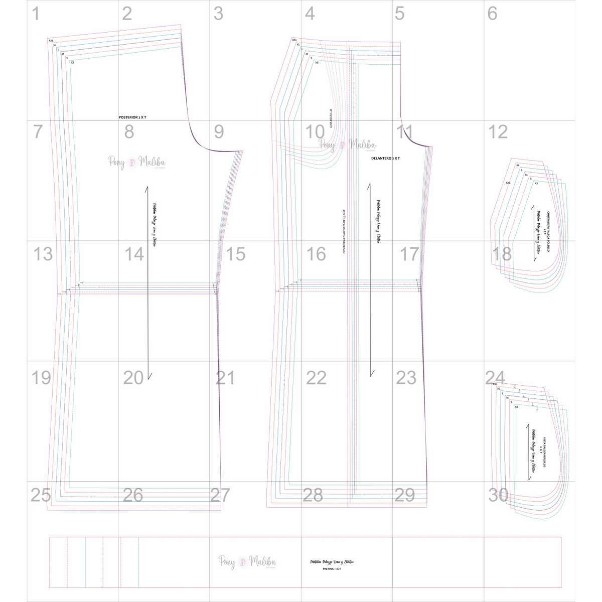 Patrón de Costura:  Pantalón Sudadera Palazzo (PDF) | Molde de Pantalón